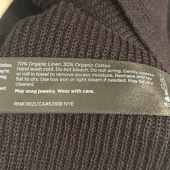 Eileen Fisher Black Knit Open Long Cardigan Size Small - Picture 4 of 6